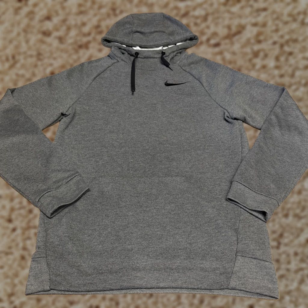 Nike Nike Dri-FIT Hoodie Mens Small Gray Pullover Fleece Side Pockets Swoosh Size US S / EU 44-46 / 1 - 1 Thumbnail