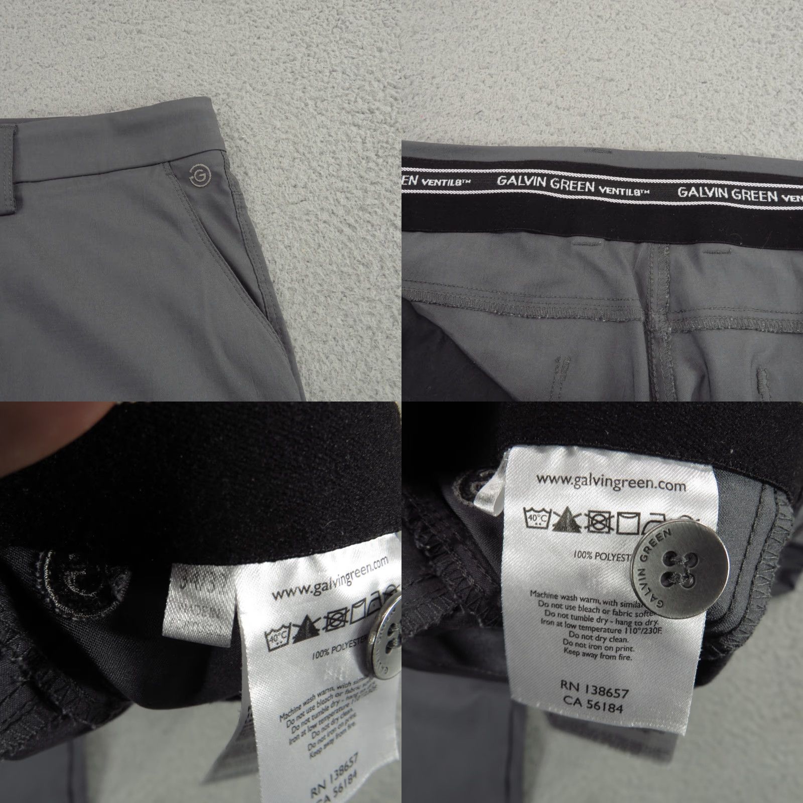 Galvin Green Galvin Green Pants Mens 34x32 Noah Breathable Sharkskin Grey Golf Pants Mens 34x32 Sharkskin Grey Regular 5-Pocket Classic Modern Sports Men Gray Size US 34 / EU 50 - 8 Thumbnail