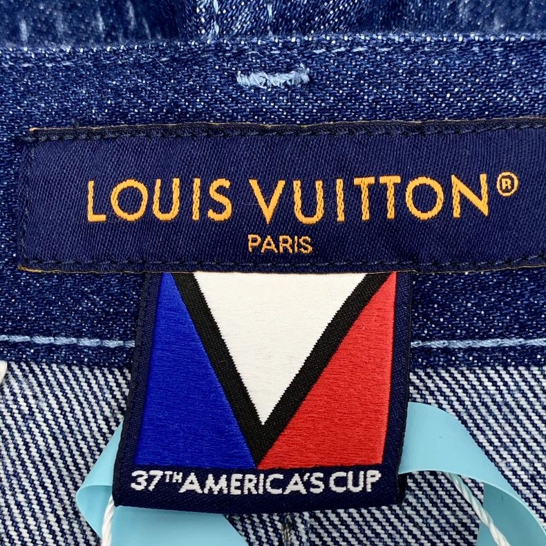 Louis Vuitton Louis Vuitton 24 navy blue logo embroidered checkerboard c Size US 32 / EU 48 - 6 Thumbnail