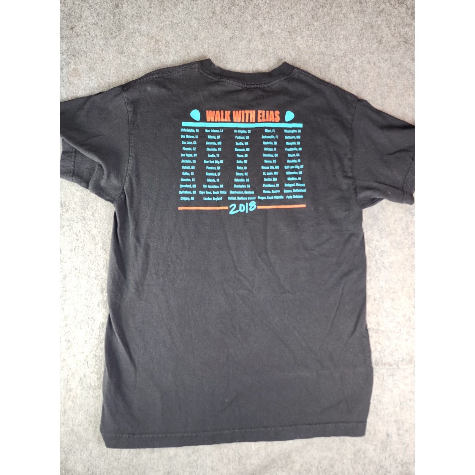 Vintage WWE Shirt Medium Black Walk With Elias World Tour 2018 Cotton T-Shirt Mens Short Sleeve Crew Neck Logo Graphic Print, Regular Fit, All Seasons Size US M / EU 48-50 / 2 - 5 Thumbnail