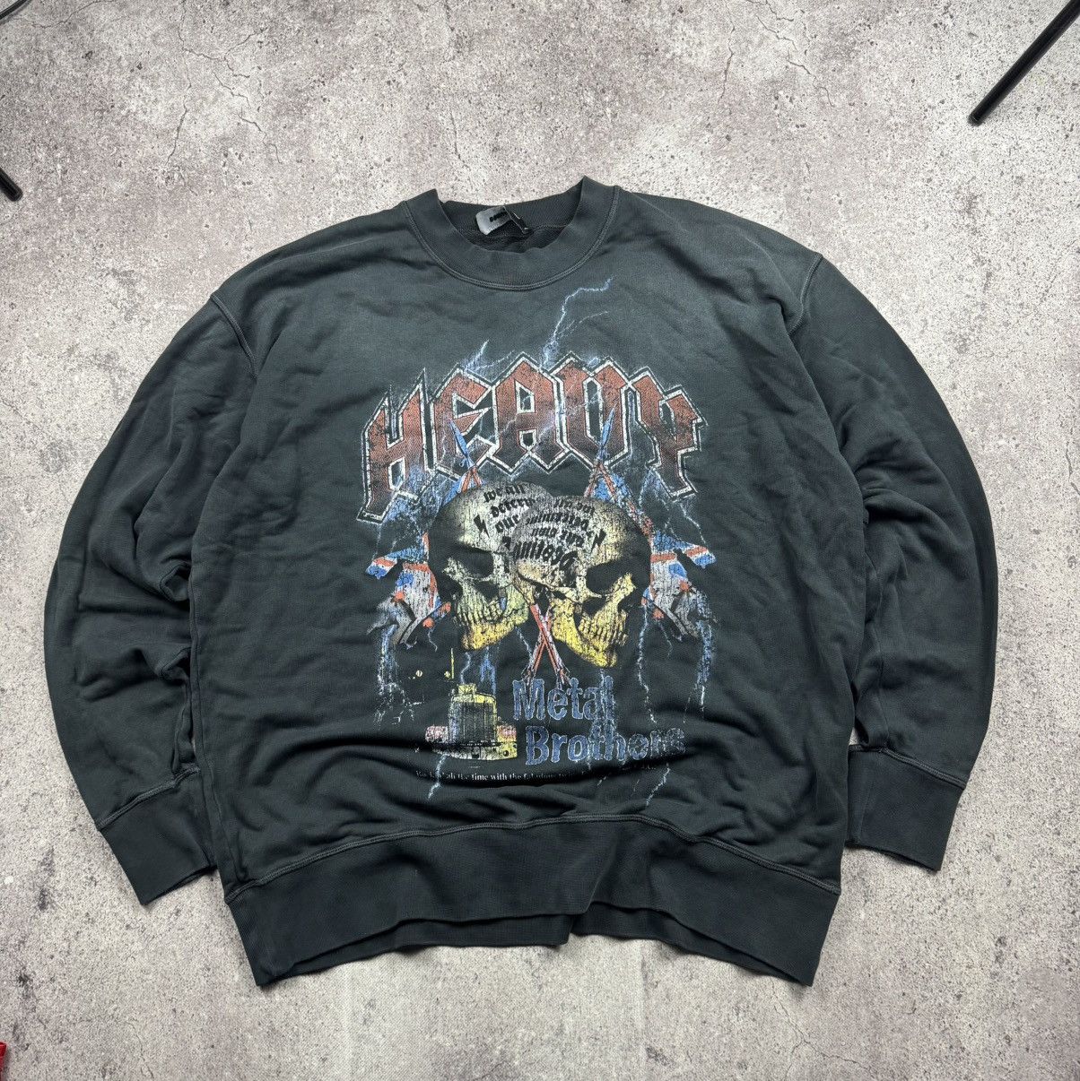 VINTAGE DSQUARED HEAVY METAL BROTHERS Y2K ROCK SWEATSHIRT 00
