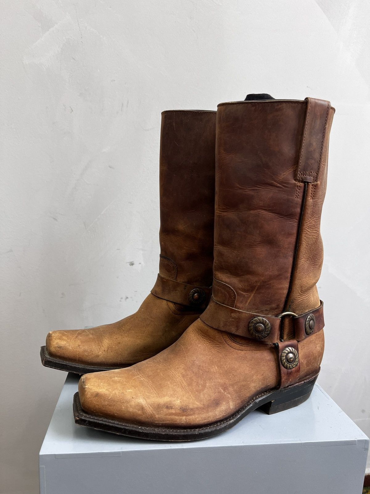 Guidi × Western Rise WESTERN AVANT GARDE RARE BOOTS Harley Davidson STYLE MOTO Size US 8 / IT 38 - 1 Thumbnail