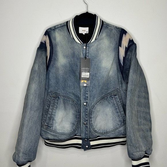 Rhude Rhude Lightening Denim Bomber Jacket Blue Men’s Large Size US L / EU 52-54 / 3 - 1 Thumbnail