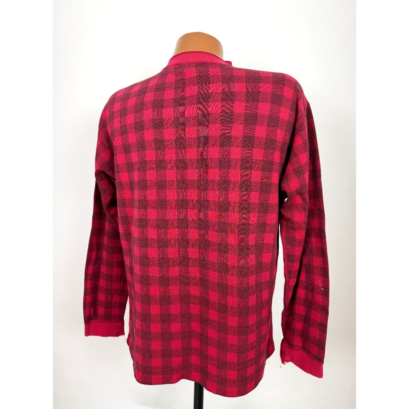 Eddie Bauer Vintage Eddie Bauer Henley Shirt Men M Red Check 90s Outdoors Cotton Knit Size US M / EU 48-50 / 2 - 7 Thumbnail