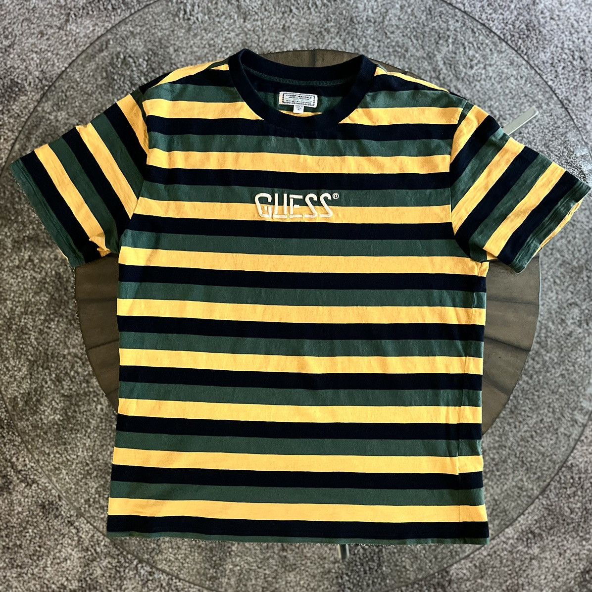 Guess los angeles shops striped shirt green