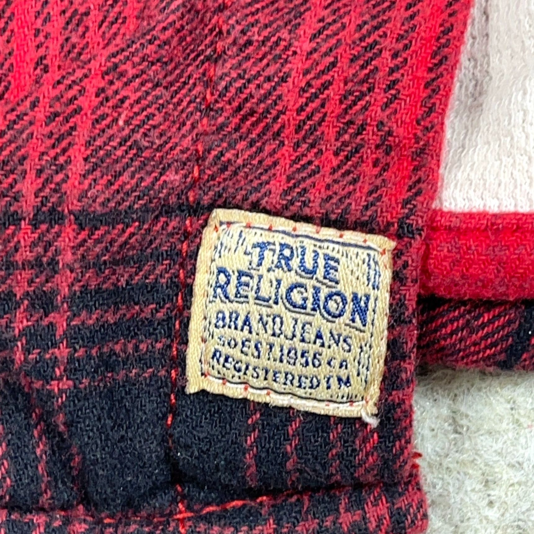 True Religion True Religion Shacket Shirt Jacket Red Plaid Men M Lined Quilted Cotton Pocket Pearl Snap Button Vintage: No Size US M / EU 48-50 / 2 - 5 Thumbnail
