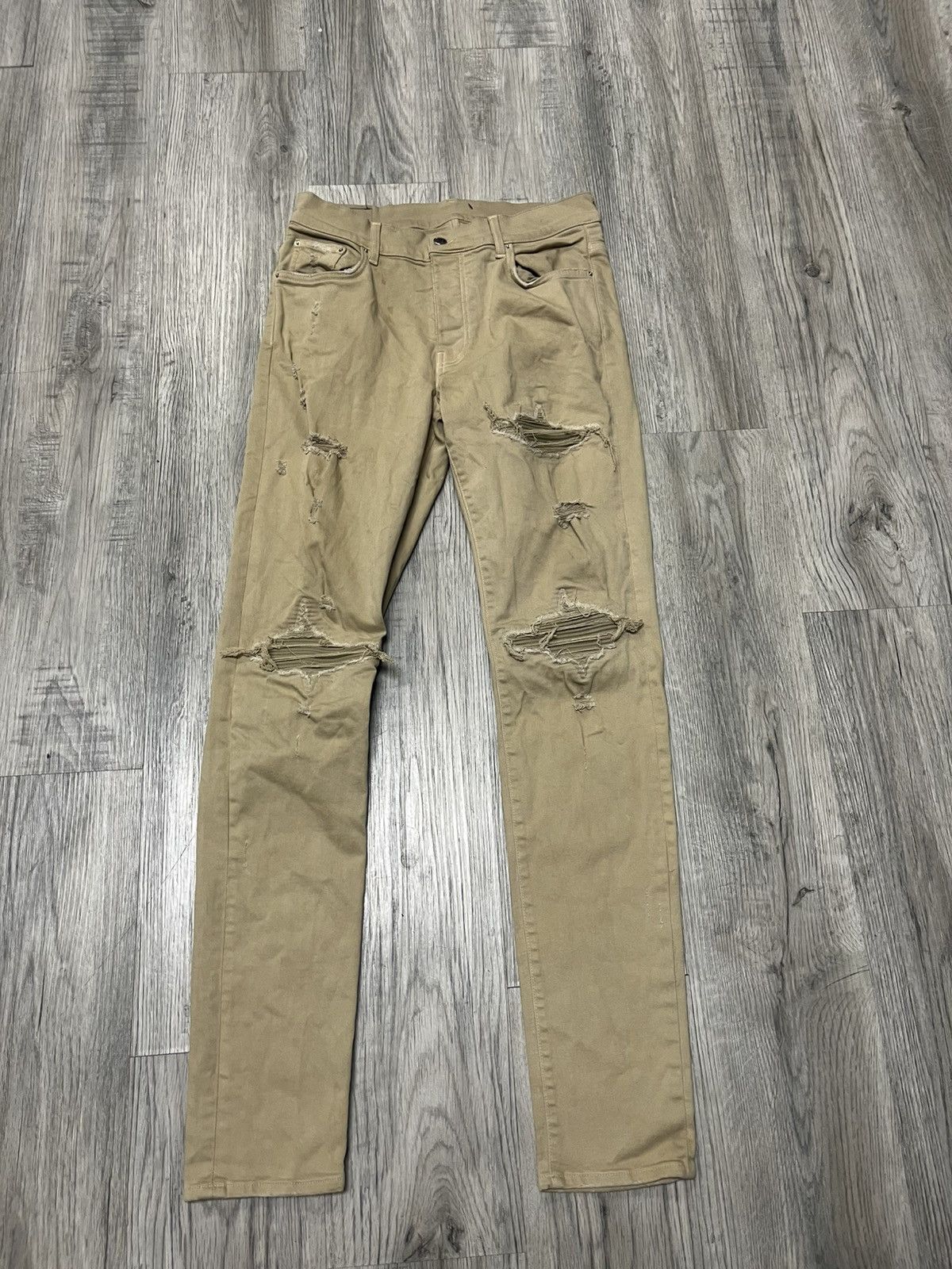 Amiri Amiri MX1 Khaki Patches Tan Beige Denim Size US 32 / EU 48 - 1 Thumbnail
