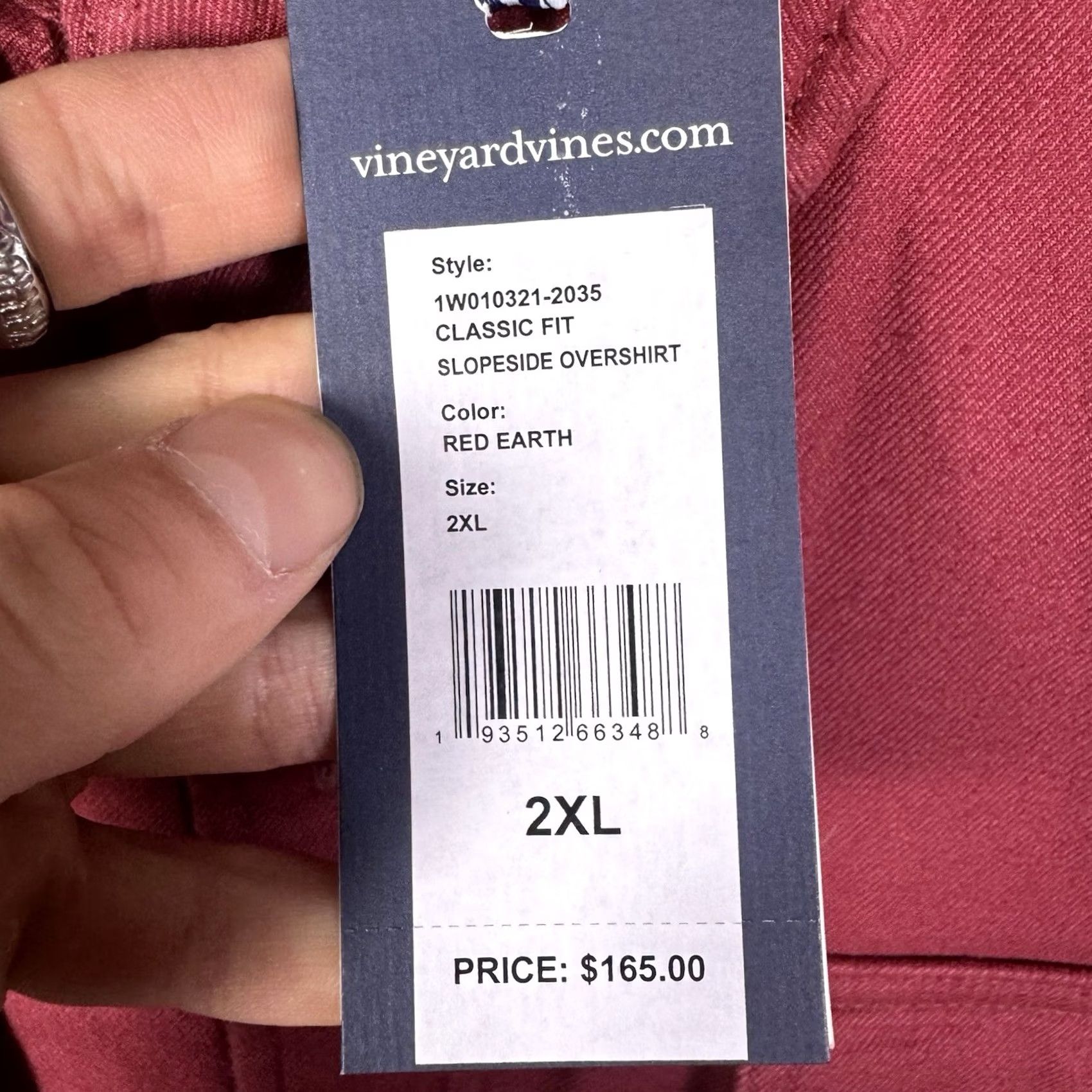 Vineyard Vines Vineyard Vines Jacket Mens 2XL Slopeside Overshirt Flannel Shacket - Red - Cotton - Mid-Length Size US XXL / EU 58 / 5 - 6 Thumbnail