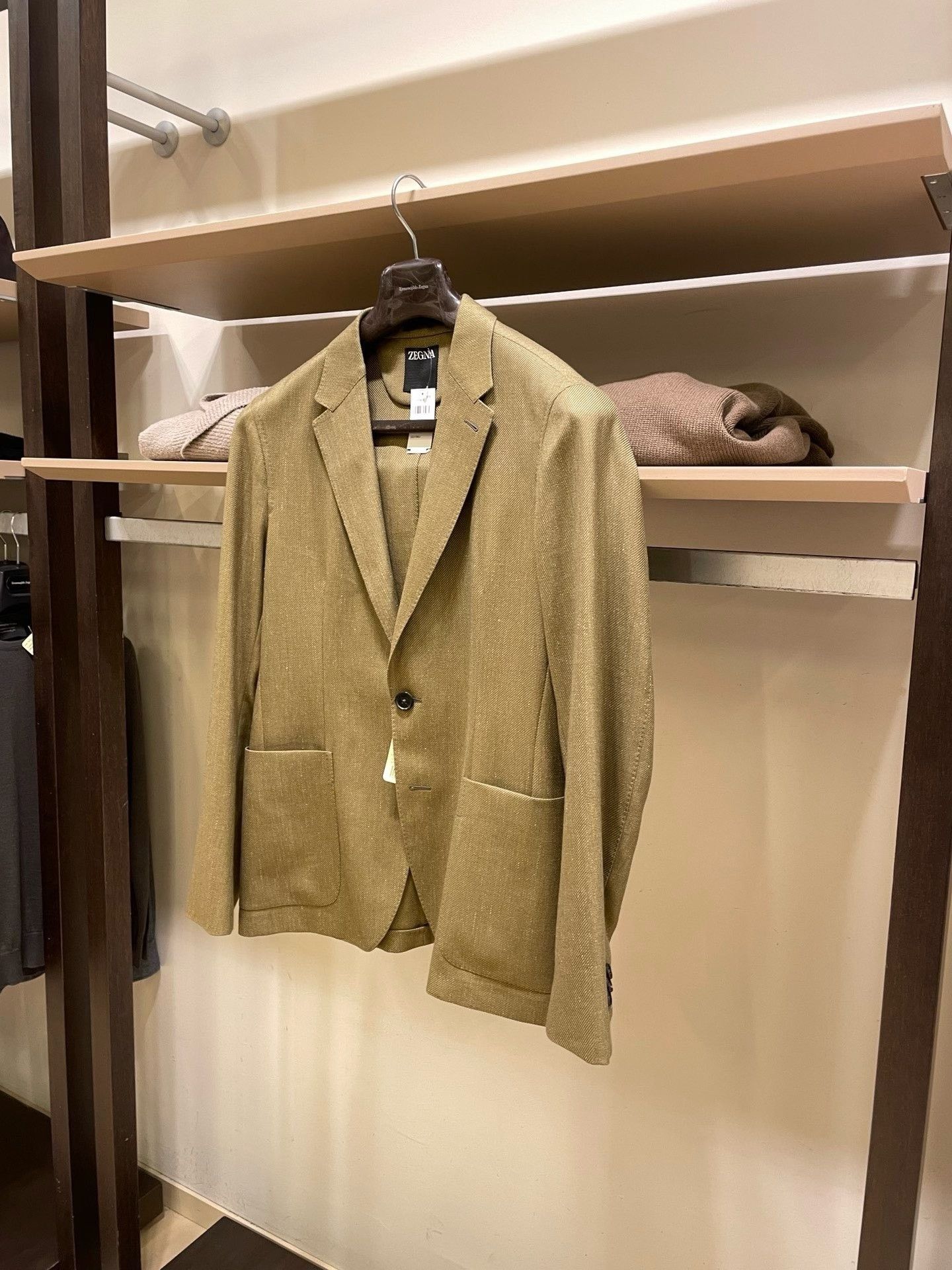 Ermenegildo Zegna Zegna Olive Green Single-Breasted Blazer Size US L / EU 52-54 / 3 - 4 Thumbnail