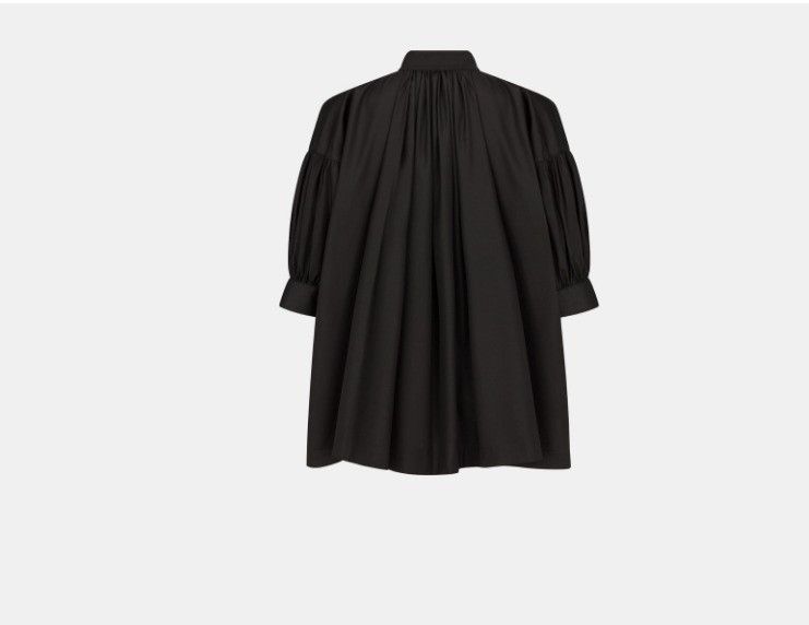 Dior o1w1db10425 321B36A Sleeve Pleated Blouse in Black Size XL / US 12-14 / IT 48-50 - 2 Thumbnail