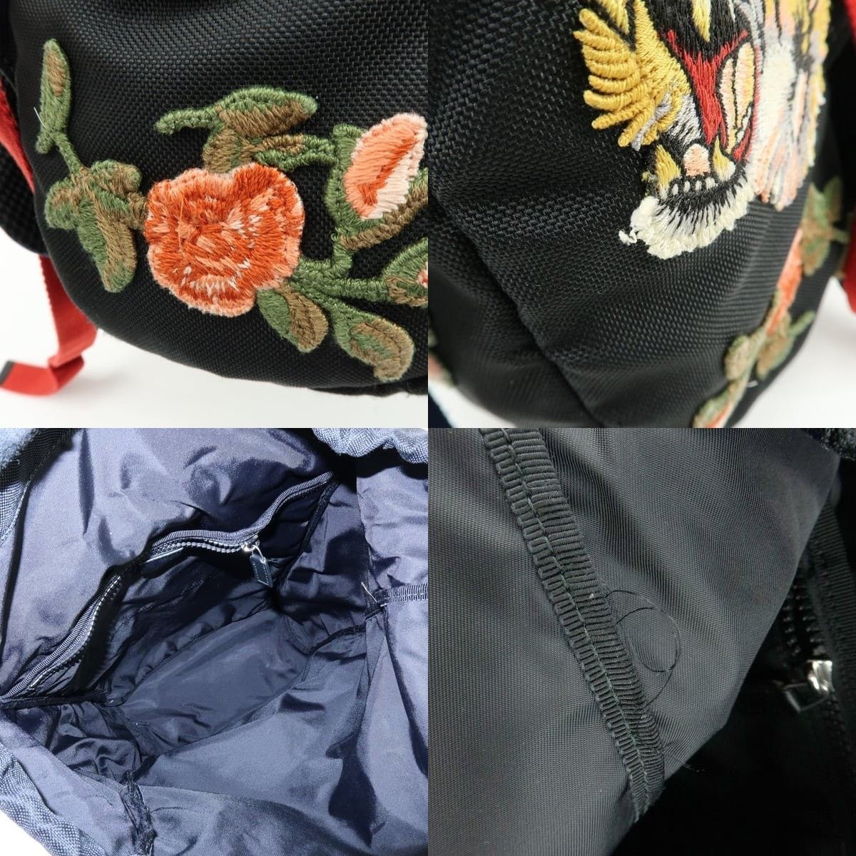 Gucci Gucci L'Aveugle Par Amour Embroidered Canvas Backpack Black Size ONE SIZE - 7 Thumbnail