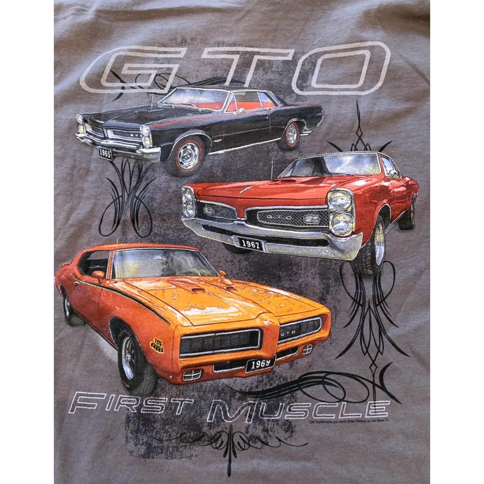 Gildan VINTAGE Small GTO First Muscle Official GM Men's Gray Short Sleeve Tshirt Gildan Heavy Cotton 100% Cotton Size US S / EU 44-46 / 1 - 8 Thumbnail