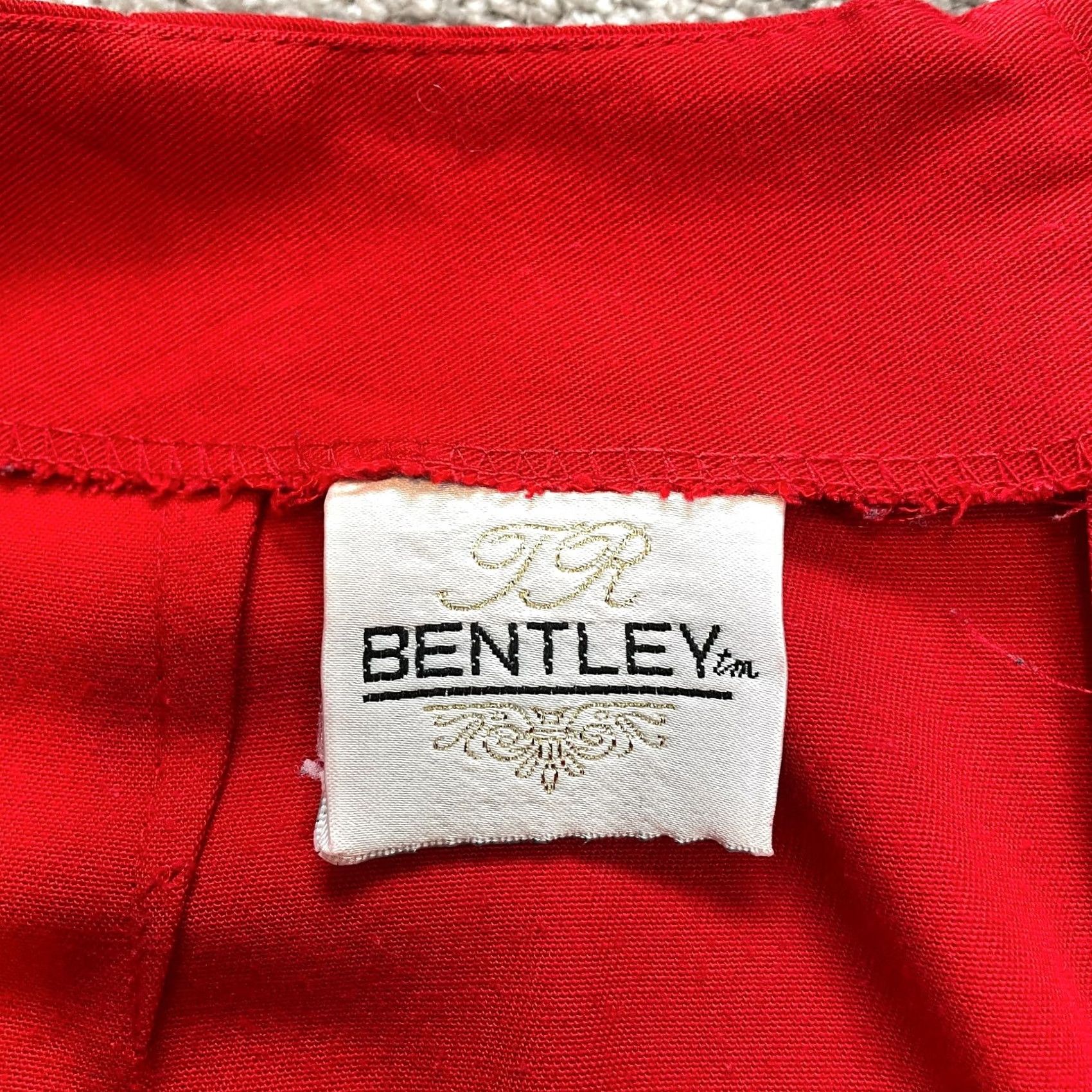 Vintage TR Bentley Skirt Womens 14 Red A Line Zip Knee Length Solid Vintage Made in USA - Good Condition Size 36" / US 14 / IT 50 - 5 Thumbnail