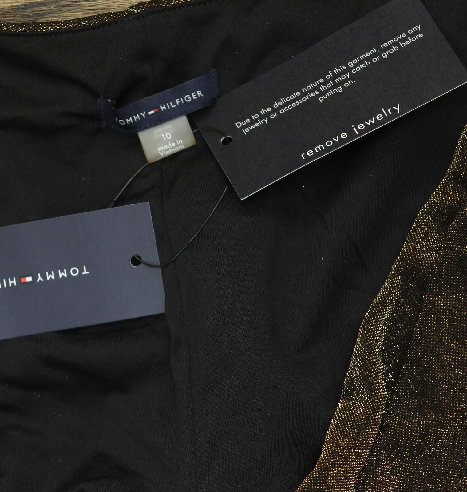 Tommy Hilfiger Nwt Tommy Hilfiger V Neck Dress A4ik118e Bronze / Black 10 Size L / US 10 / IT 46 - 4 Thumbnail