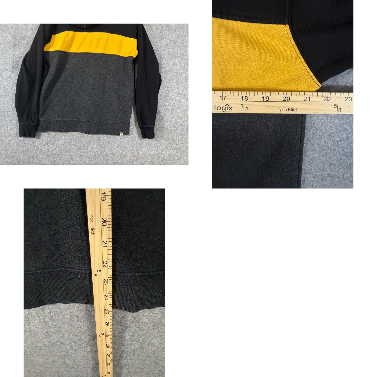 Vans VANS Hooded Sweatshirt Mens S Black Gray Colorblock Checkerboard Zip Up Pockets Size US S / EU 44-46 / 1 - 9 Thumbnail