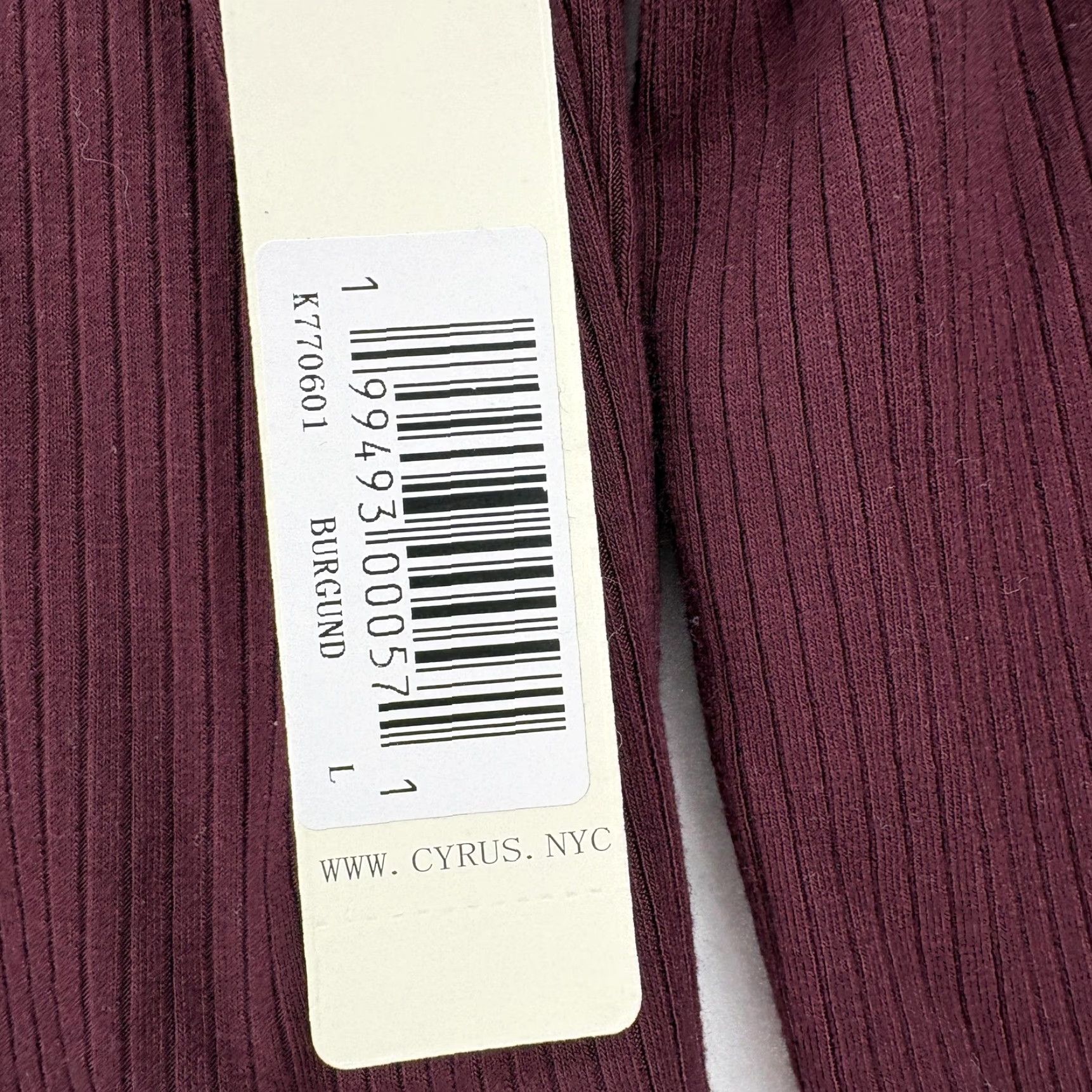 Vintage Cyrus Shirt Womens L Burgundy Ribbed Stretch Long Sleeve Crew Neck Top NYC Size L / US 10 / IT 46 - 5 Thumbnail
