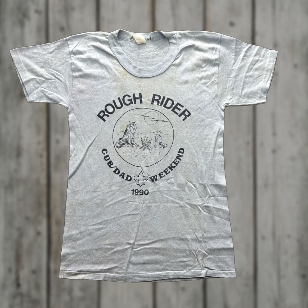 Vintage VINTAGE Rough Rider Cub Dad Weekend Shirt Mens M Blue 1990s Scout Camp Graphic Print Crew Neck Short Sleeve Men Size US M / EU 48-50 / 2 - 1 Thumbnail