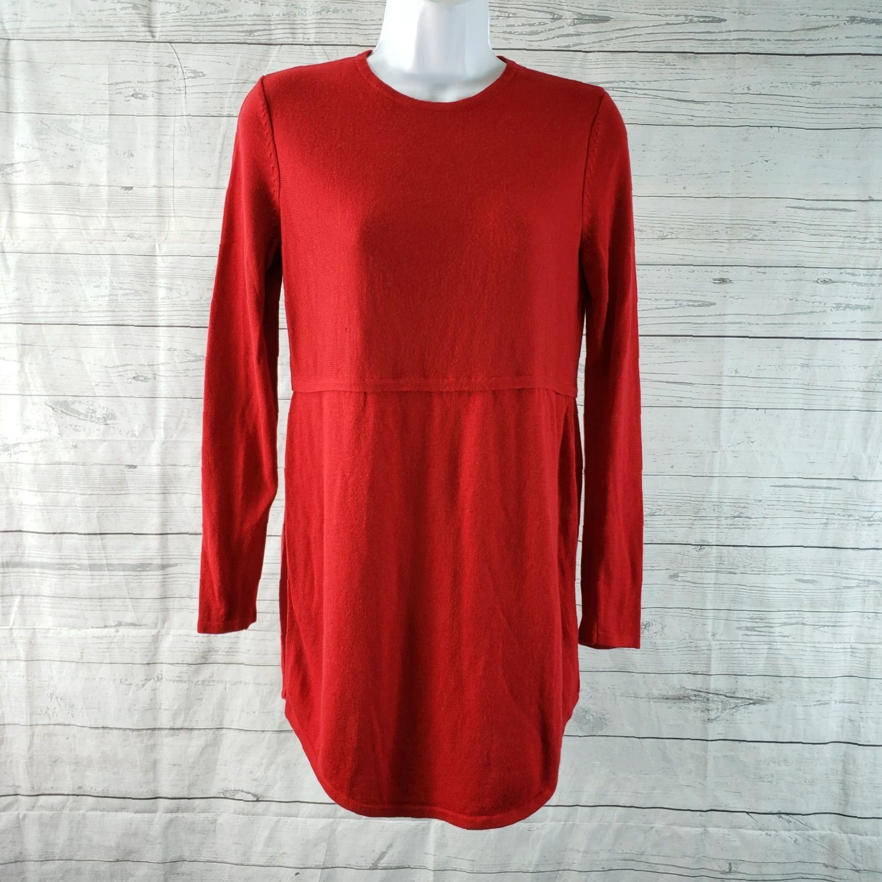 J. Jill VINTAGE J Jill Womens Sweater XS Solid Red Long Sleeve Viscose Wool Blend Size XS / US 0-2 / IT 36-38 - 2 Thumbnail