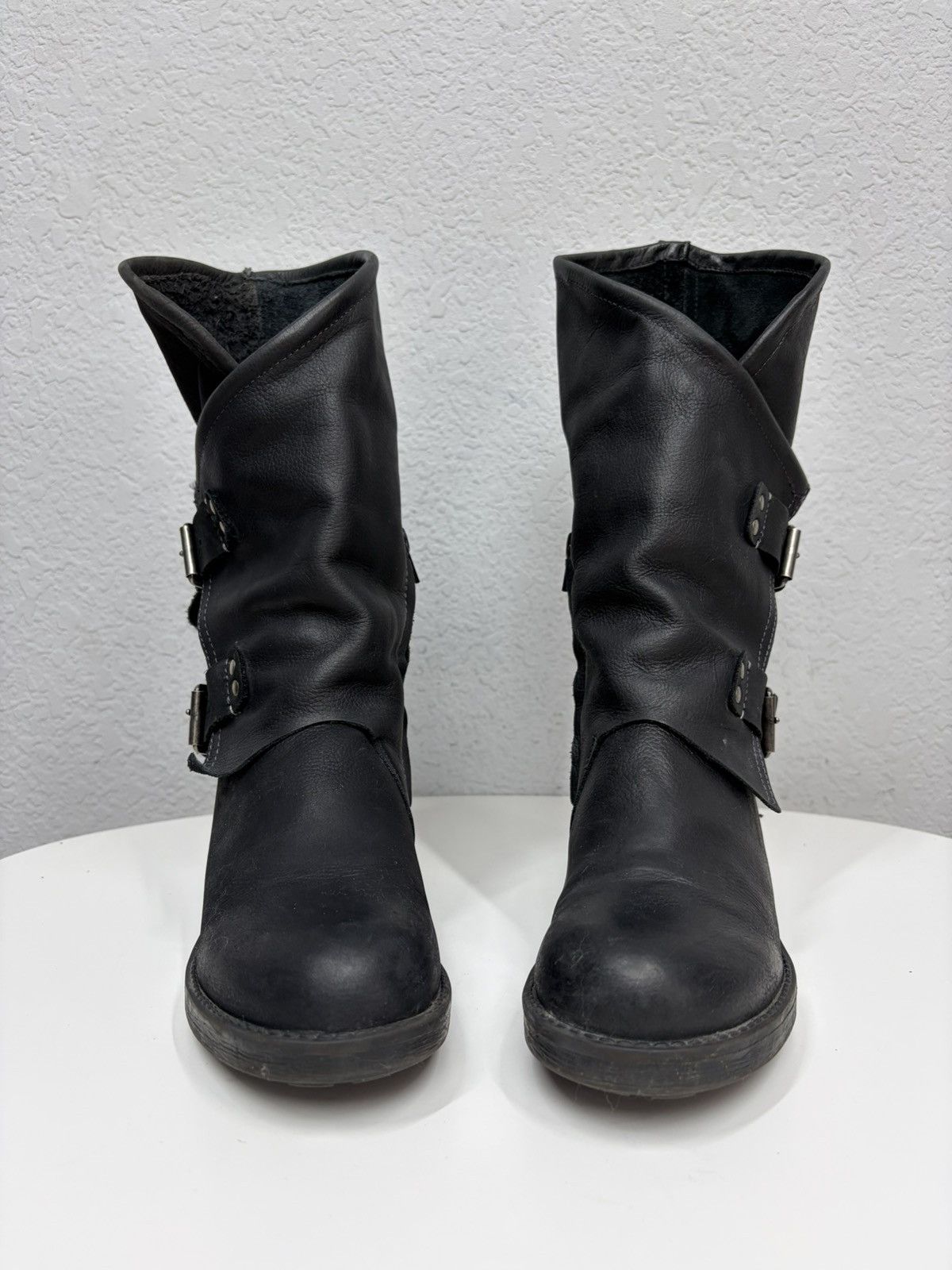 If Six Was Nine Vintage Italian AS 98 Rick Owens Style Leather Biker Boots Size US 7 / IT 37 - 9 Thumbnail