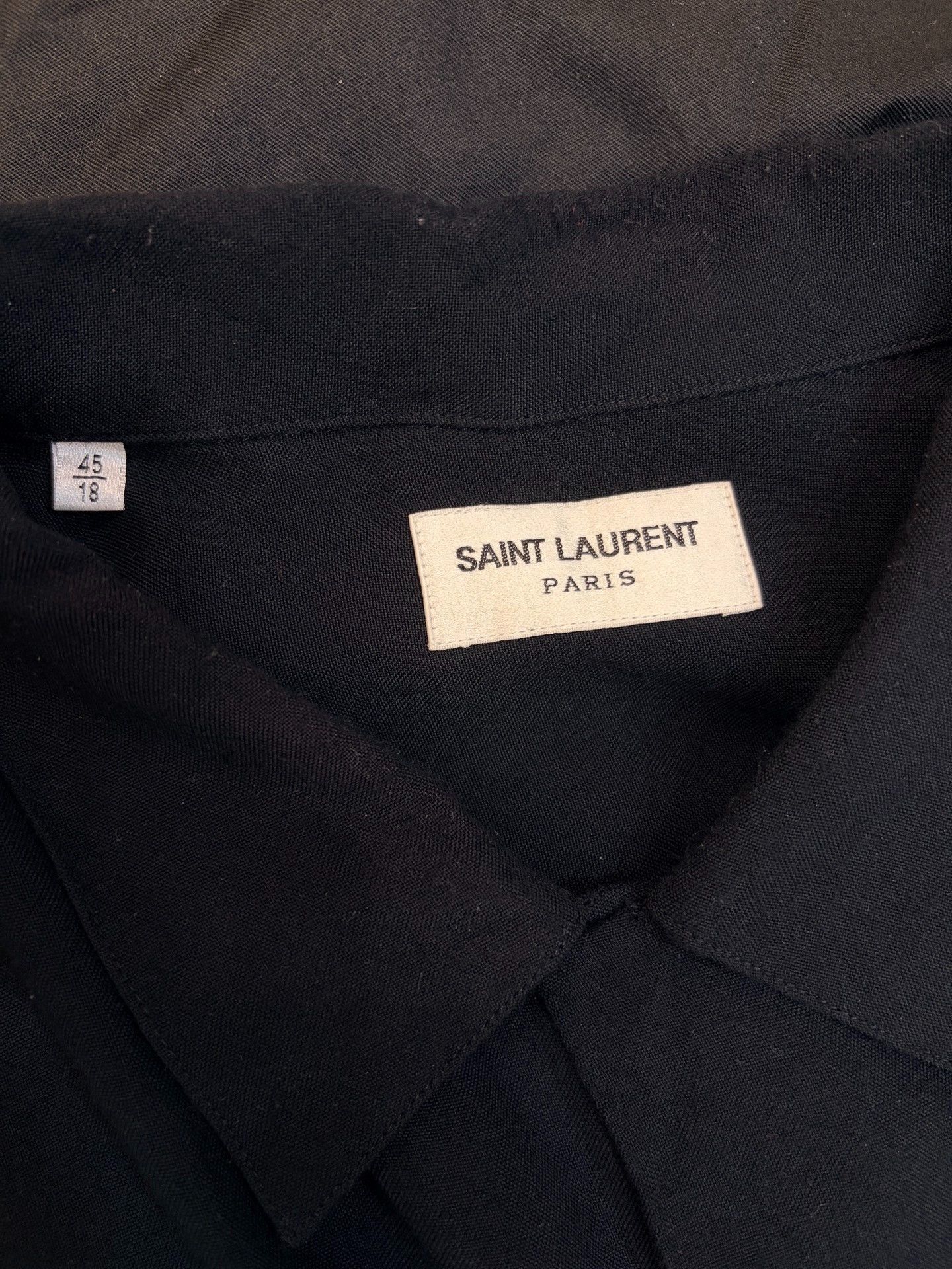 Saint Laurent Paris Saint Laurent SLP Fall/Winter 2014 Black Silk Shirt Size US S / EU 44-46 / 1 - 3 Thumbnail