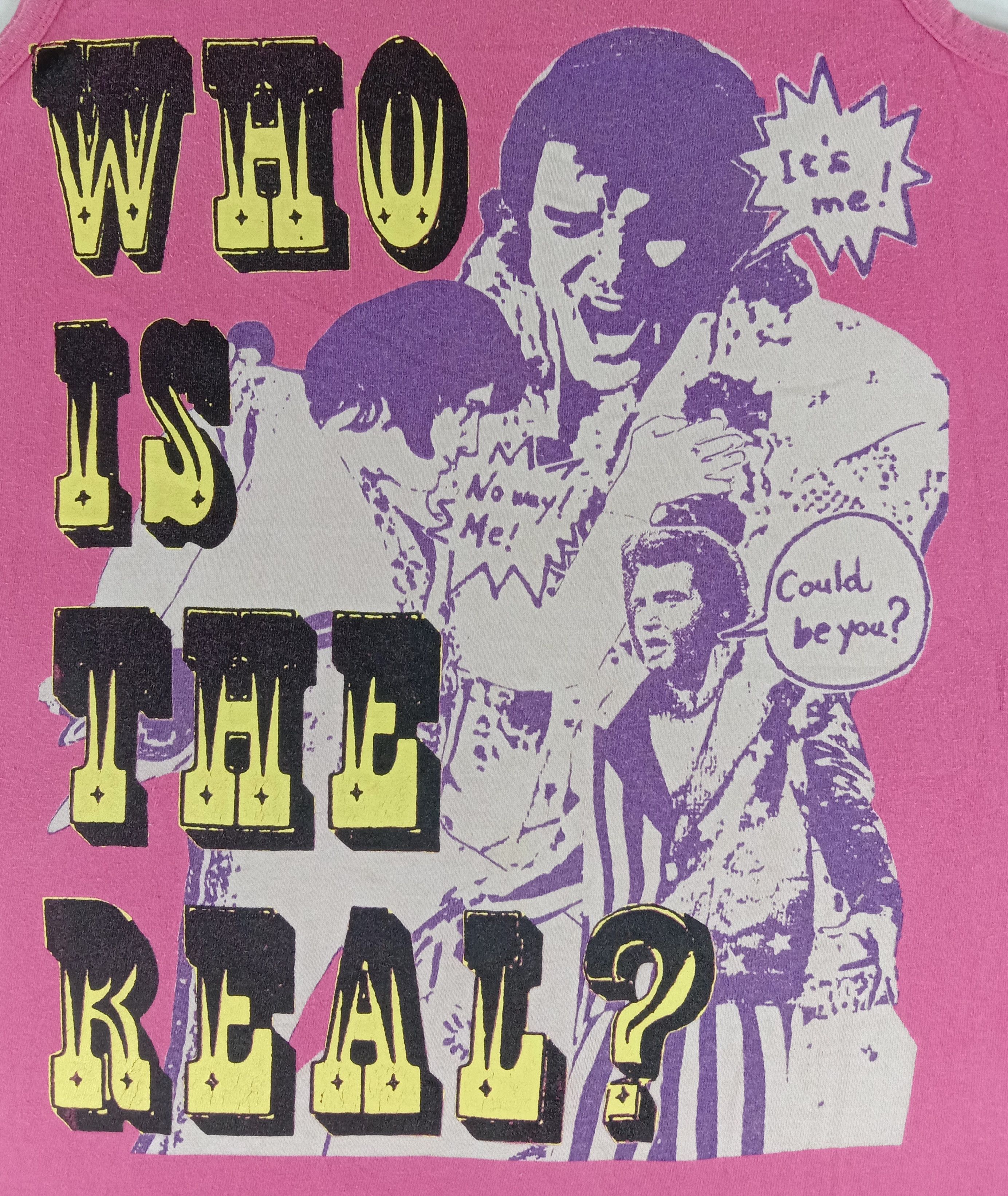 Vintage Vintage Elvis Presley "Who Is The Real?" Tank Top Size M / US 6-8 / IT 42-44 - 3 Thumbnail