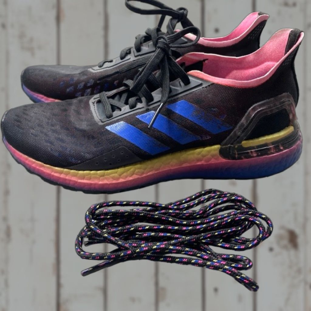 adidas gazelle silver green womens Rainbow Holographic Print Black Running Shoes – GearFrost main image 0