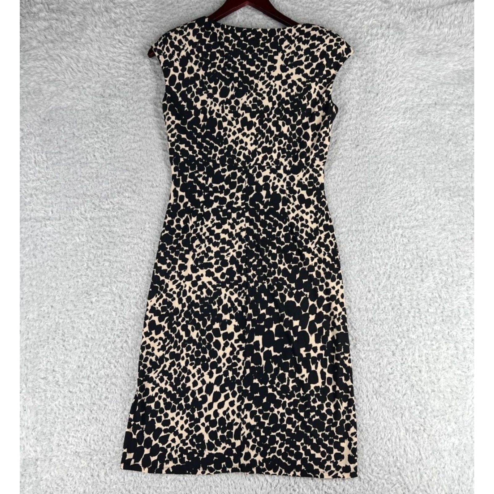 Ralph Lauren Ralph Lauren Dress Womens 4 Black Beige Cheetah Print Stretch Party Outwear Size S / US 4 / IT 40 - 2 Thumbnail