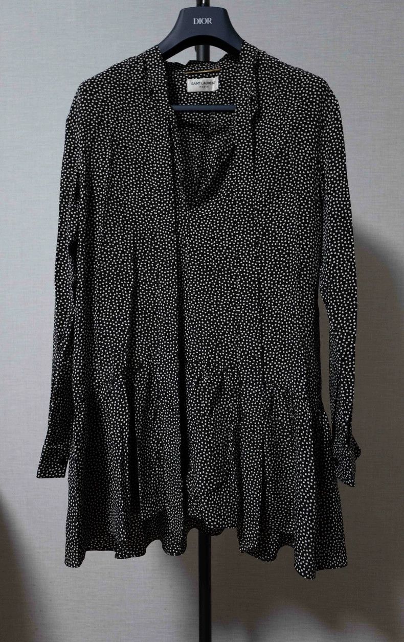 Saint Laurent Paris Saint Laurent Paris size 34 Black polka-dot bow tie dress Size XS / US 0-2 / IT 36-38 - 2 Thumbnail