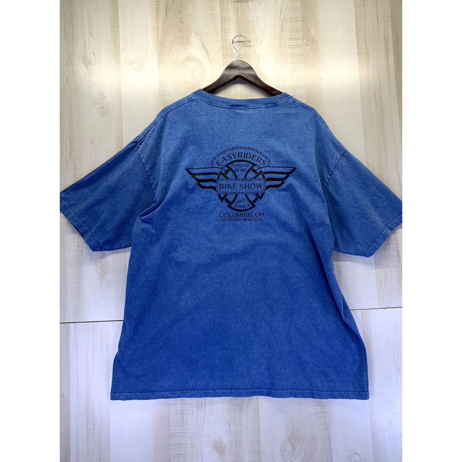 Vintage VTG 2003 Columbus, Ohio Easyriders Motorcycle Made In USA Mens T Shirt Size 2X Blue Cotton Crew Neck Short Sleeve Vintage Size US XXL / EU 58 / 5 - 7 Thumbnail