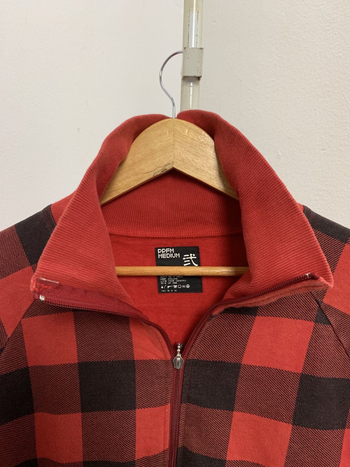 Japanese Brand × PPFM × Vintage Vintage PPFM Checked zipper sweater Size US L / EU 52-54 / 3 - 3 Thumbnail