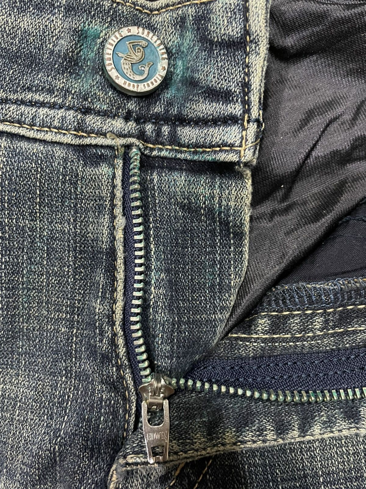 Japanese Brand Vintage Something Edwin Boot Cut Mudwash Denim Jeans Size US 30 / EU 46 - 7 Thumbnail