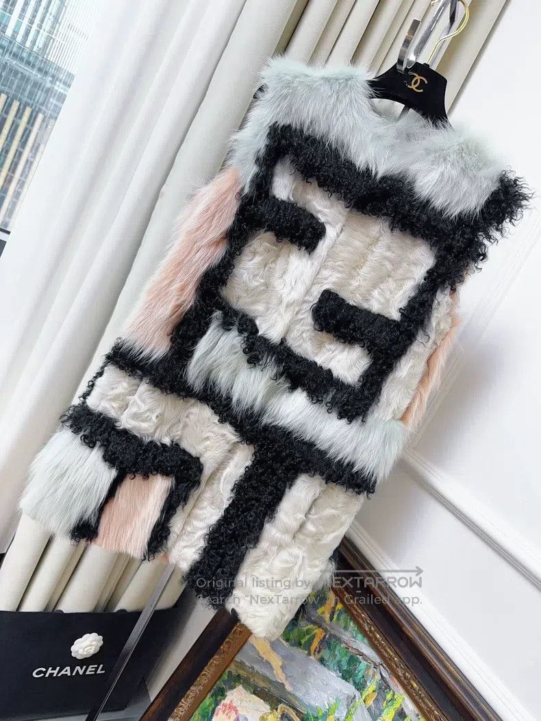 Fendi Fendi Colorful Double F Logo Mixed Fur Vest Jacket Size XS / US 0-2 / IT 36-38 - 1 Thumbnail