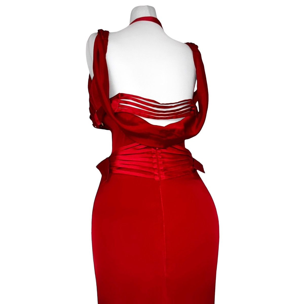 Gucci Runway Gucci by Tom Ford FW2003 red silk corseted dress Size M / US 6-8 / IT 42-44 - 8 Thumbnail