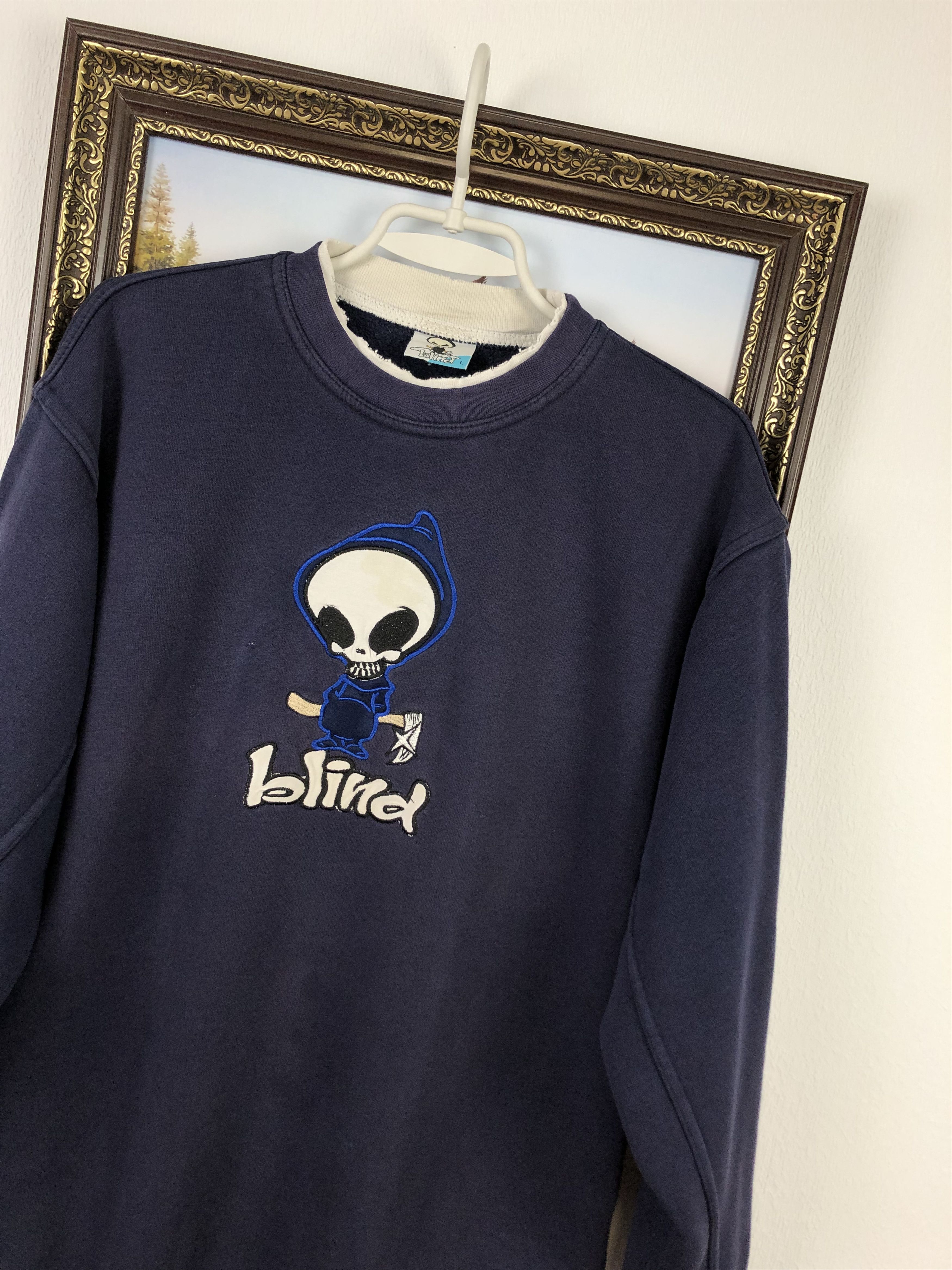 Vintage Vintage 90's Blind Skateboard Black Sweatshirt Rare Size US M / EU 48-50 / 2 - 4 Thumbnail