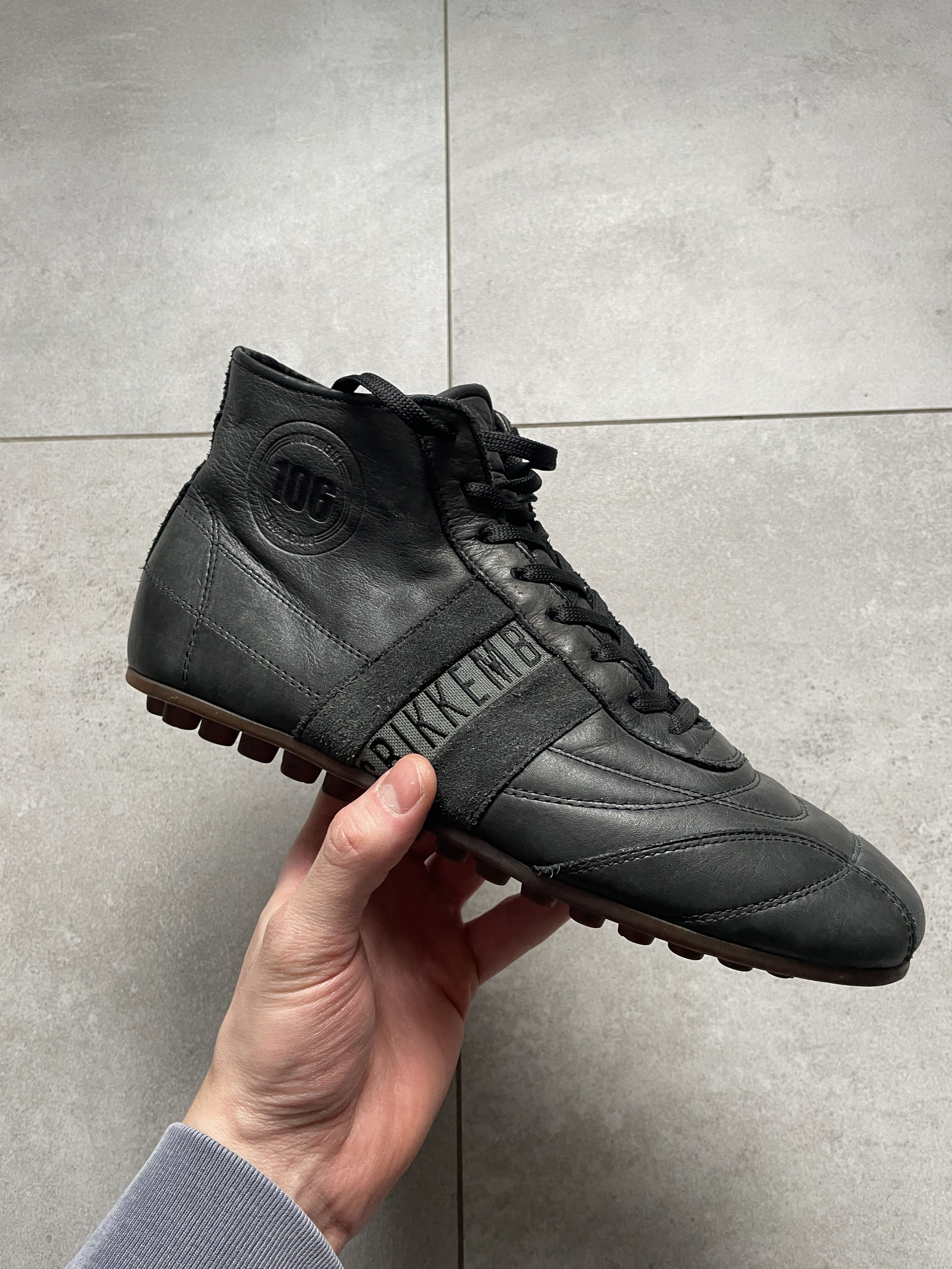 Y2K DIRK BIKKEMBERGS BLACK SOCCER BALENCIAGA TYPE TRAINERS