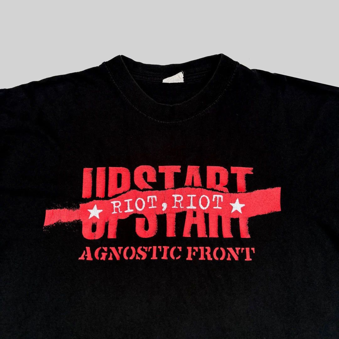 Band Tees Agnostic Front 1999 99 90s Vintage Riot Upstart Band T-Shirt Size US XL / EU 56 / 4 - 2 Thumbnail