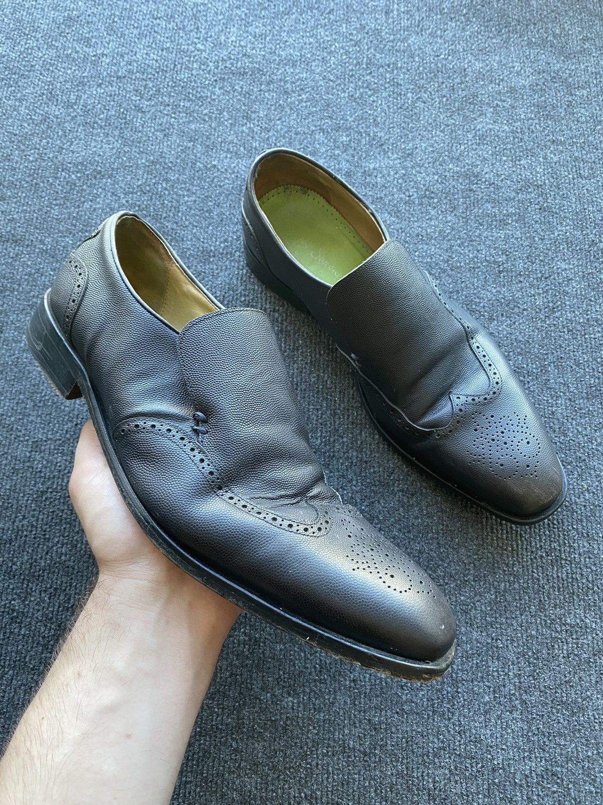 Oliver Sweeney 🔥Rare Oliver Sweeney black leather brogue slip on boots US12 Size US 12 / EU 45 - 1 Thumbnail