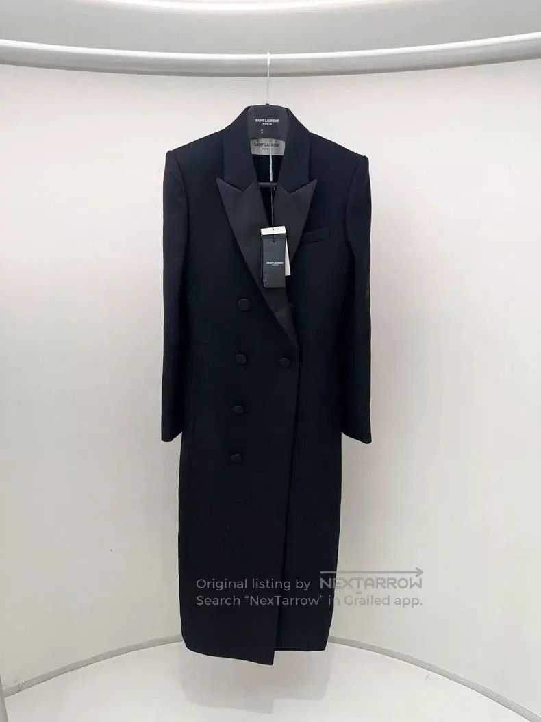 Yves Saint Laurent YSL Black Long Formal Coat . Size US M / EU 48-50 / 2 - 1 Thumbnail