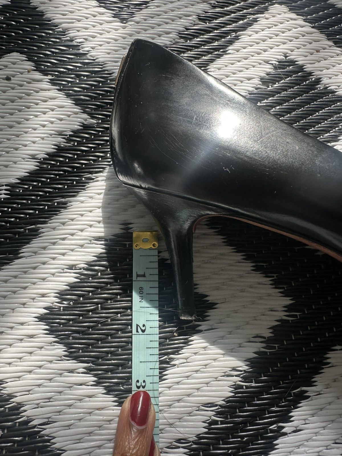 Coach Coach Black Leather Size 8.5 Kitten Heel Pointed Toe Pumps Size US 8.5 / IT 38.5 - 4 Thumbnail