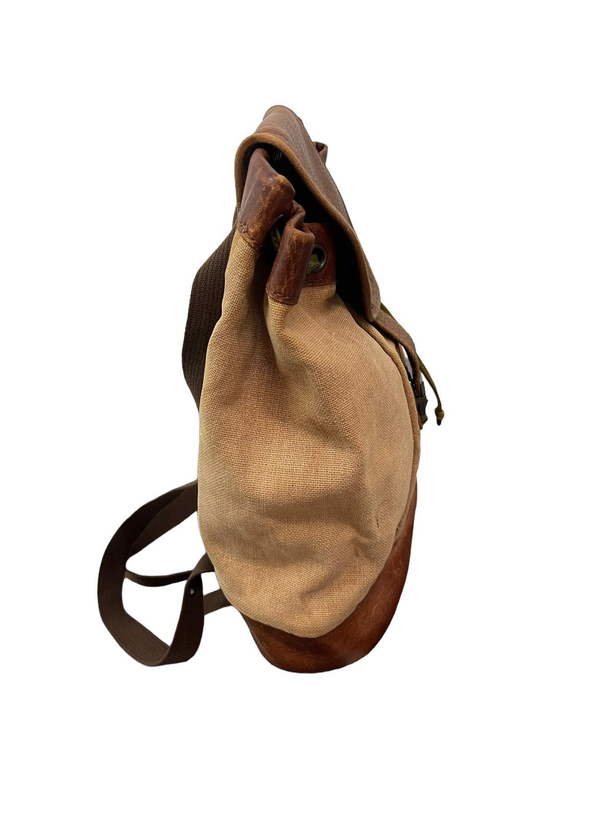 Genuine Leather Leather Linen Backpack Vtg Unknown Japan Bag 2🟩 Size ONE SIZE - 10 Thumbnail