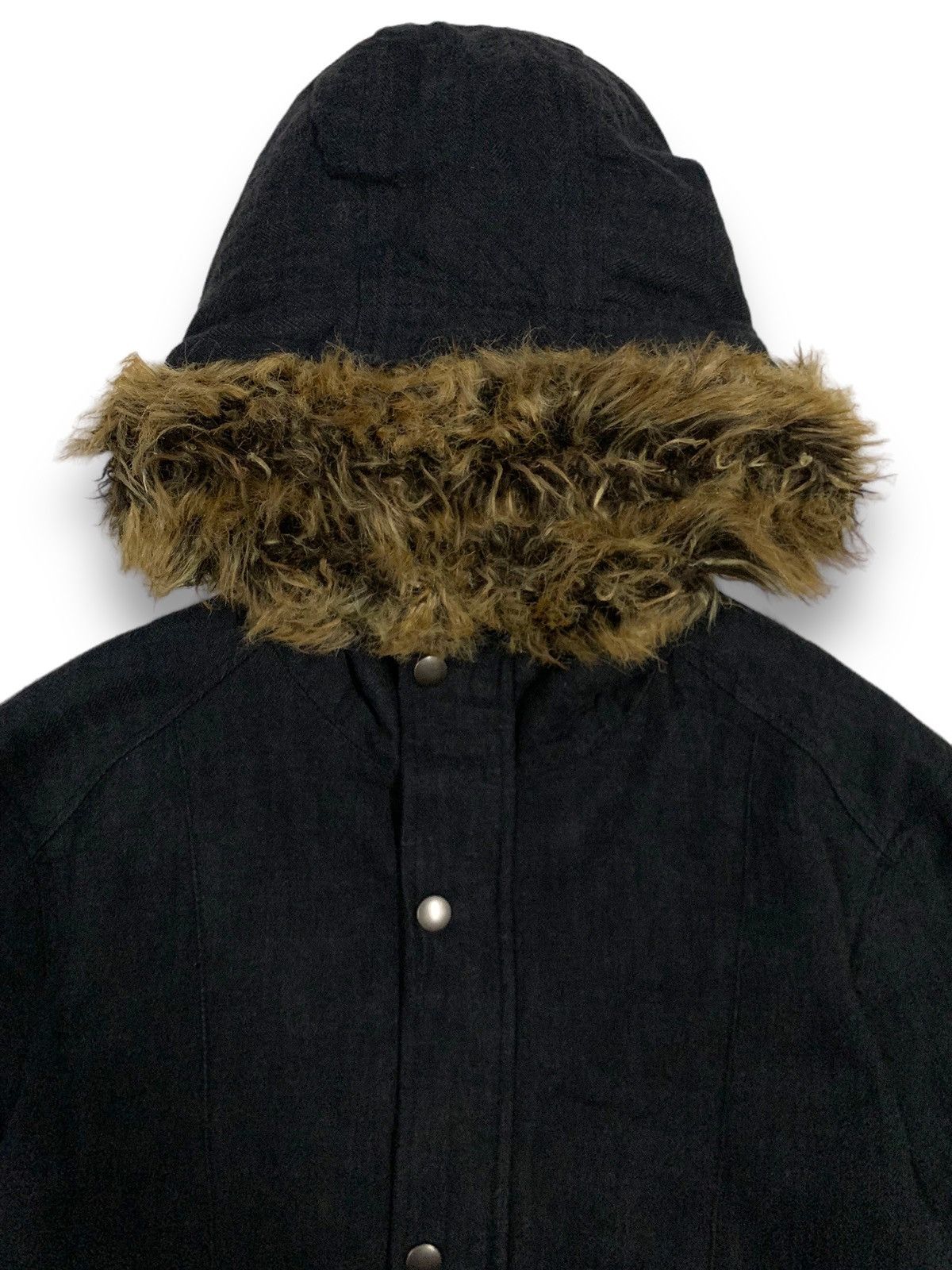 14th Addiction Vintage Michel Klein Homme Paris Denim FauxFur Hooded Jacket Size US M / EU 48-50 / 2 - 5 Thumbnail