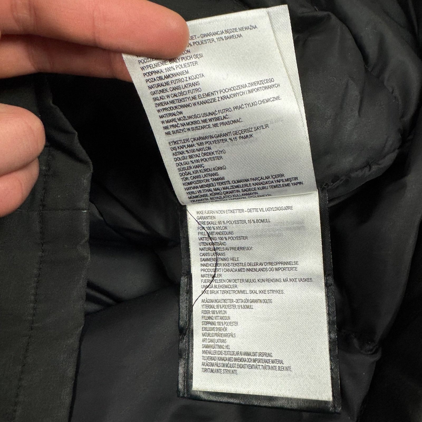 Canada Goose Black Hooded Full Zip Parka Jacket Small