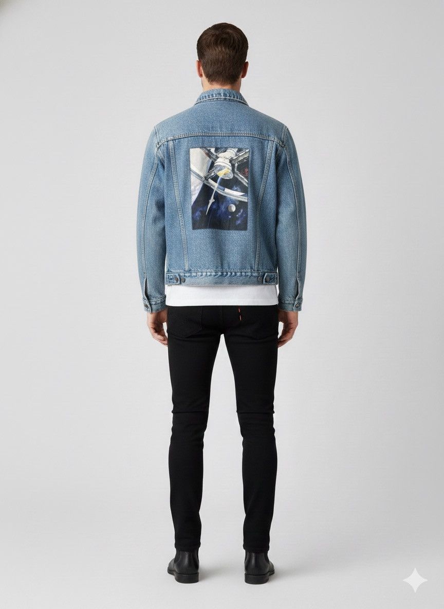 GU 🔥Rare Gu x 2001:A Space Oddyssey Denim Jacket Size US M / EU 48-50 / 2 - 1 Thumbnail