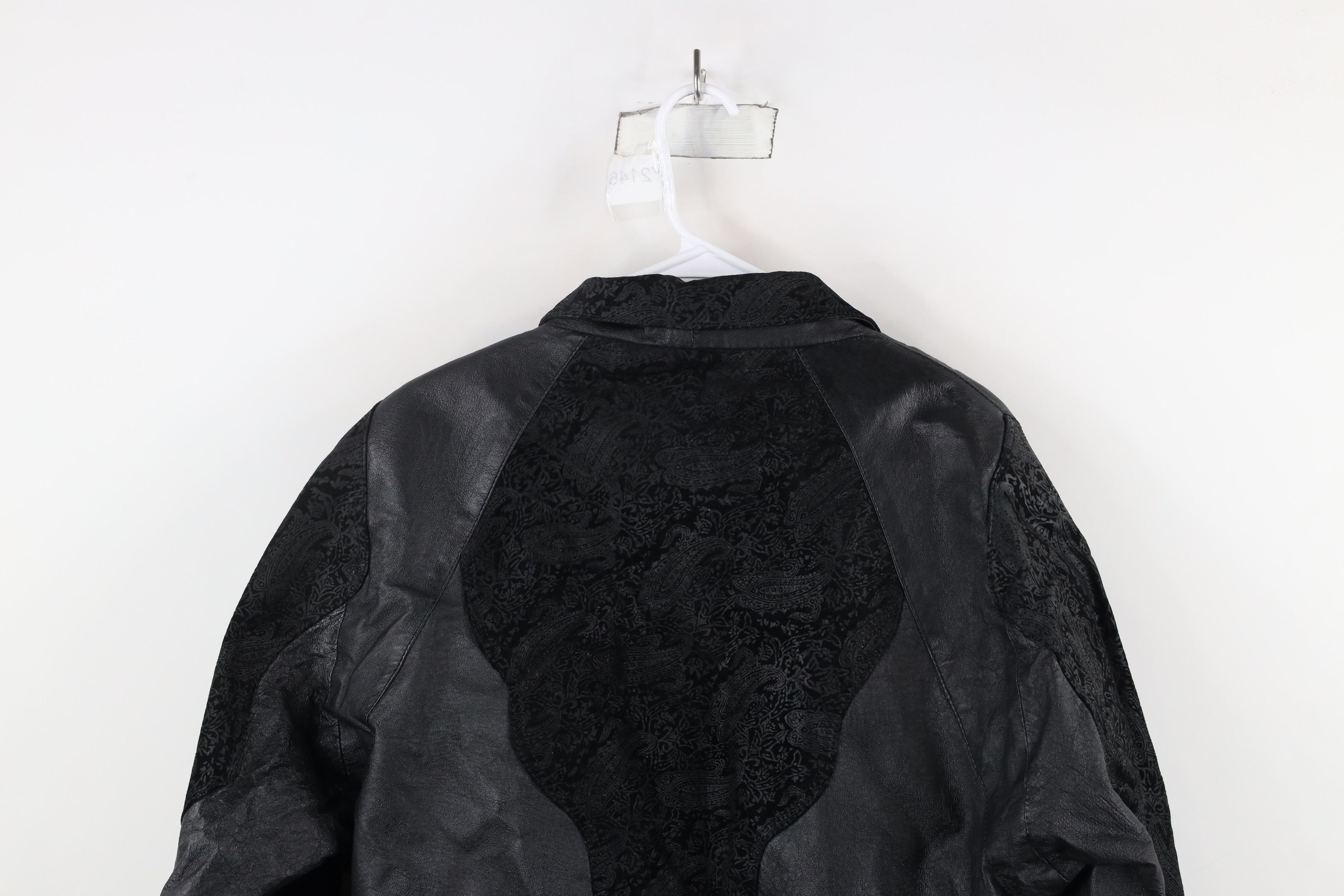 Vintage Vintage 90s Streetwear Goth Leather Bomber Jacket Black Size L / US 10 / IT 46 - 14 Thumbnail