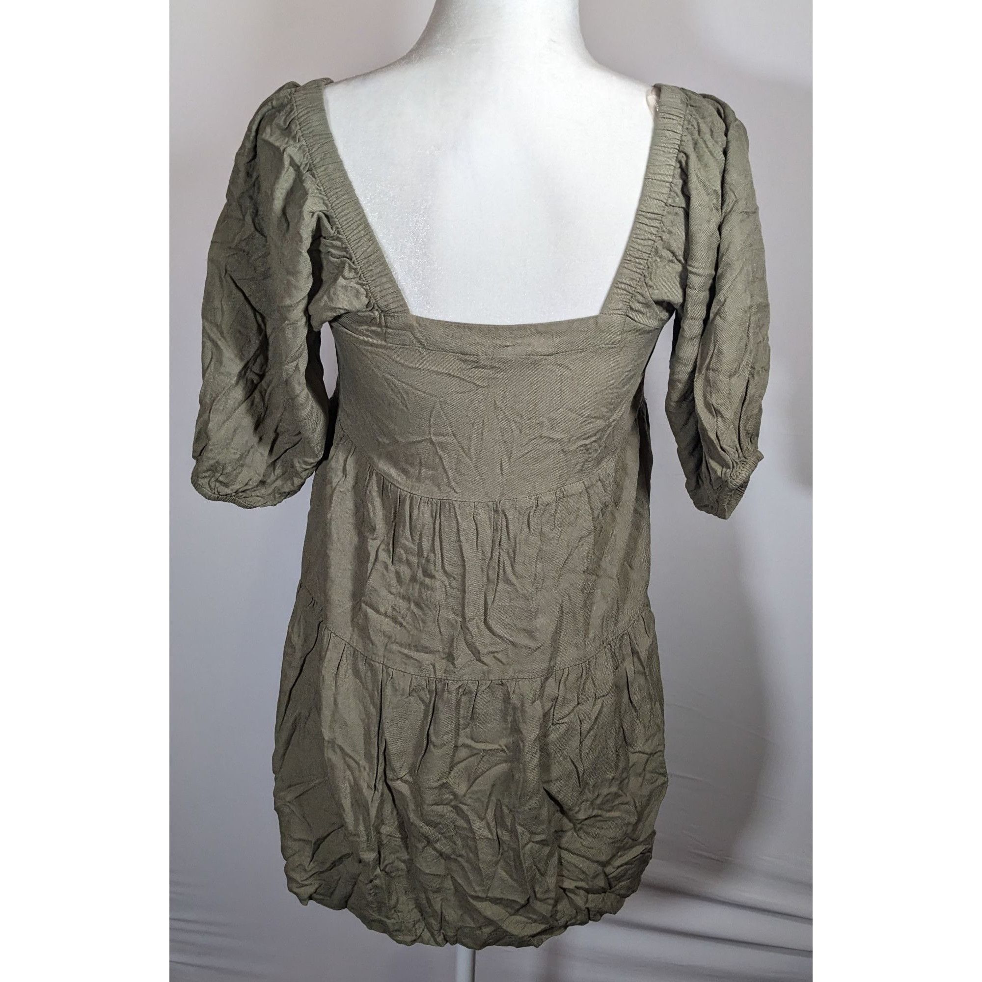 Other Beyond Words Bohemian Muted Olive Peasant Top Size XS / US 0-2 / IT 36-38 - 5 Thumbnail
