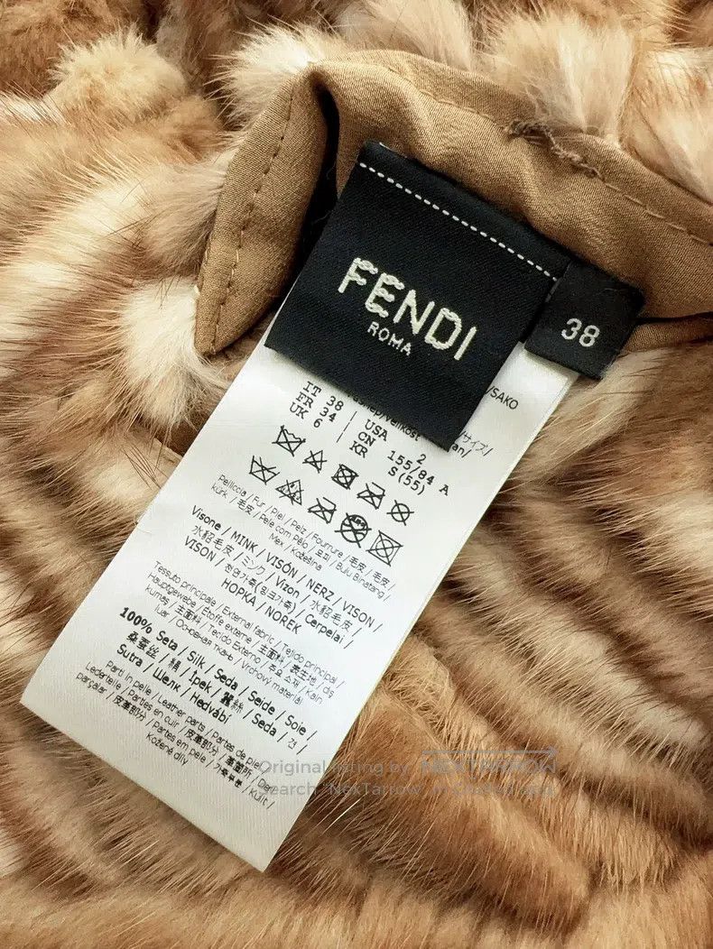 Fendi Fendi Brown and khaki color V-neck fur-trimmed coat Size XXS / US 00 / IT 34 - 6 Thumbnail