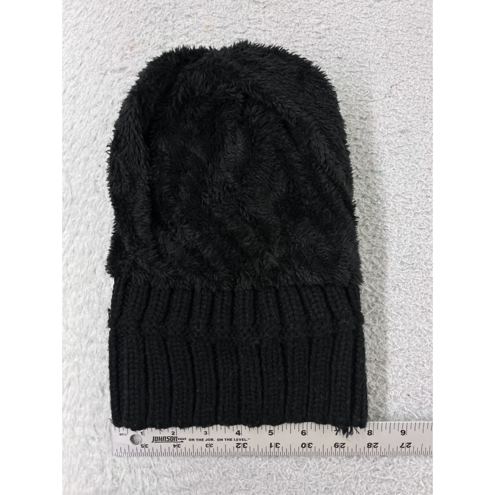 Vintage Lined Knit Beanie Hat Adult One Size Black Acrylic Winter Snow Ski Unbranded Size ONE SIZE - 3 Thumbnail