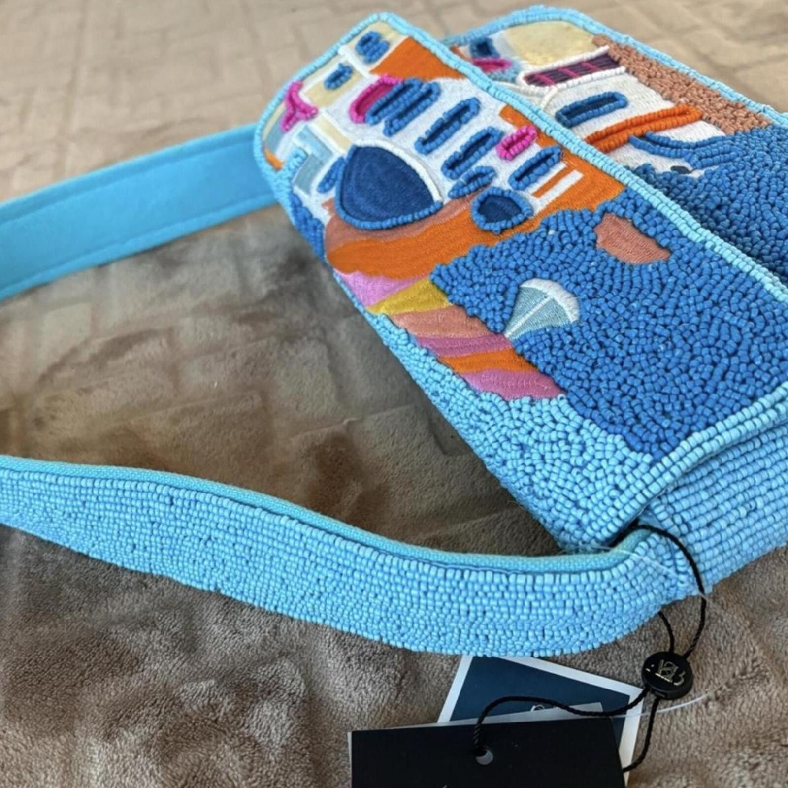 Marsell TikTok Viral Greece Portofino Ocean Blue Beaded Bag Size ONE SIZE - 6 Thumbnail
