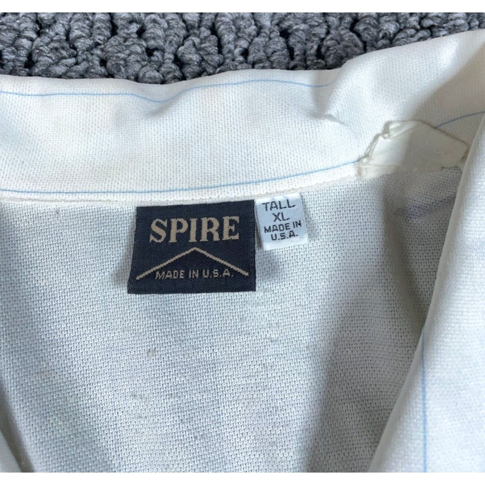 Vintage VTG 80s Spire Geometric Pattern Polo Shirt Adult XL Tall White Retro Mod 70s Size US XL / EU 56 / 4 - 3 Thumbnail