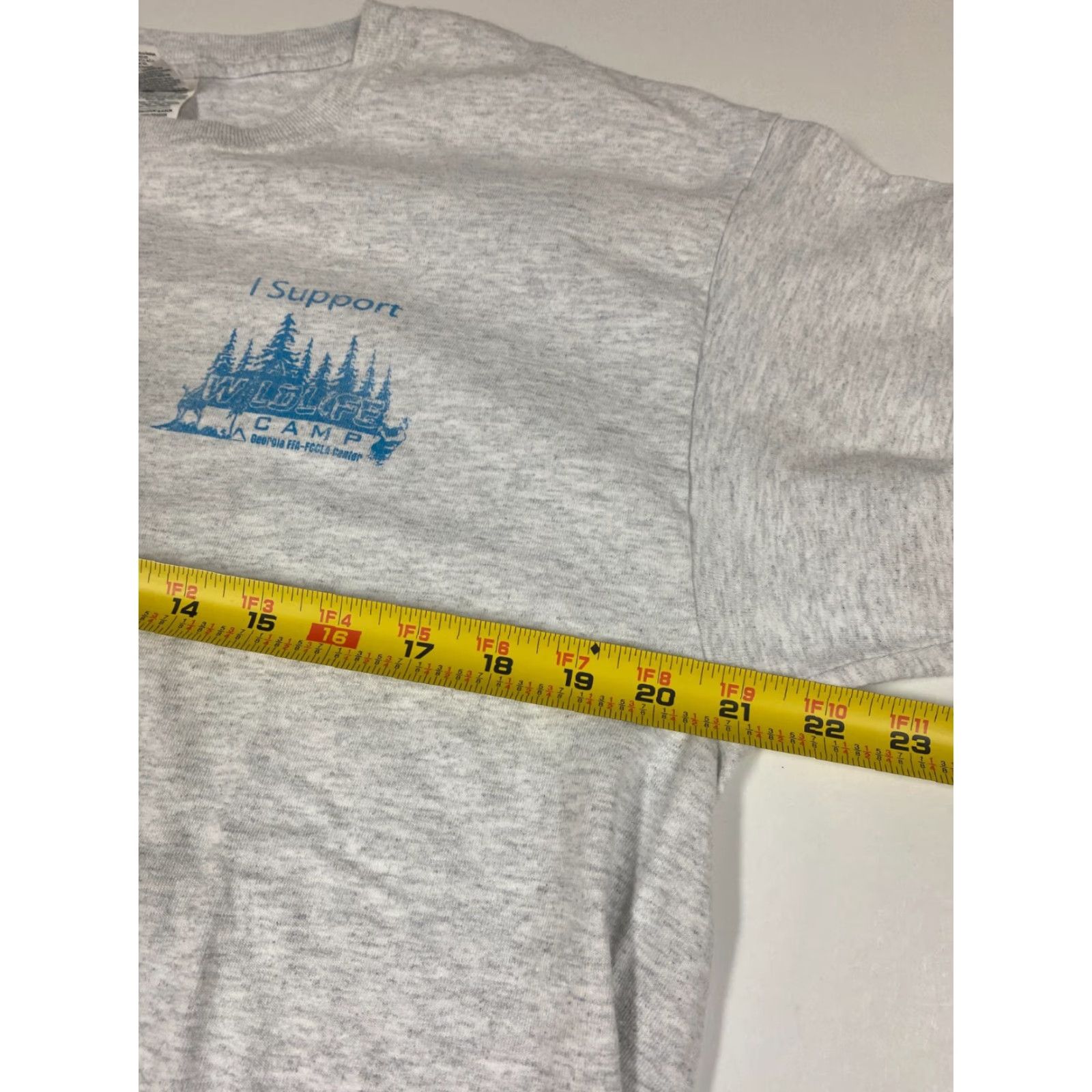 Gildan Gildan Camp Wildlife Mens Shirt L Gray Crew Neck Short Sleeve Cotton Rhinestone T-Shirt Regular breathable American Vintage: No Size US L / EU 52-54 / 3 - 6 Thumbnail